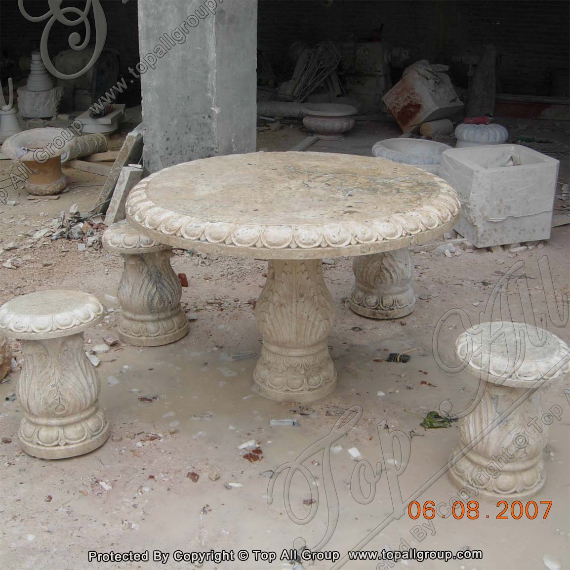 Coffee Stone Round Table And Round Dining Table Top