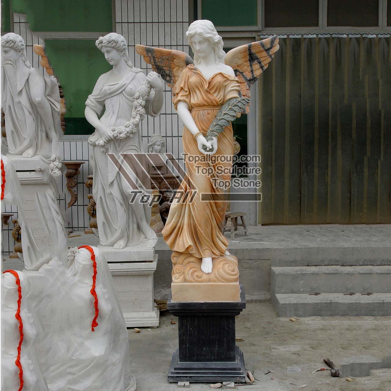 Colorful Marble Life Size Angel Statue TSAS-002 Featured Image