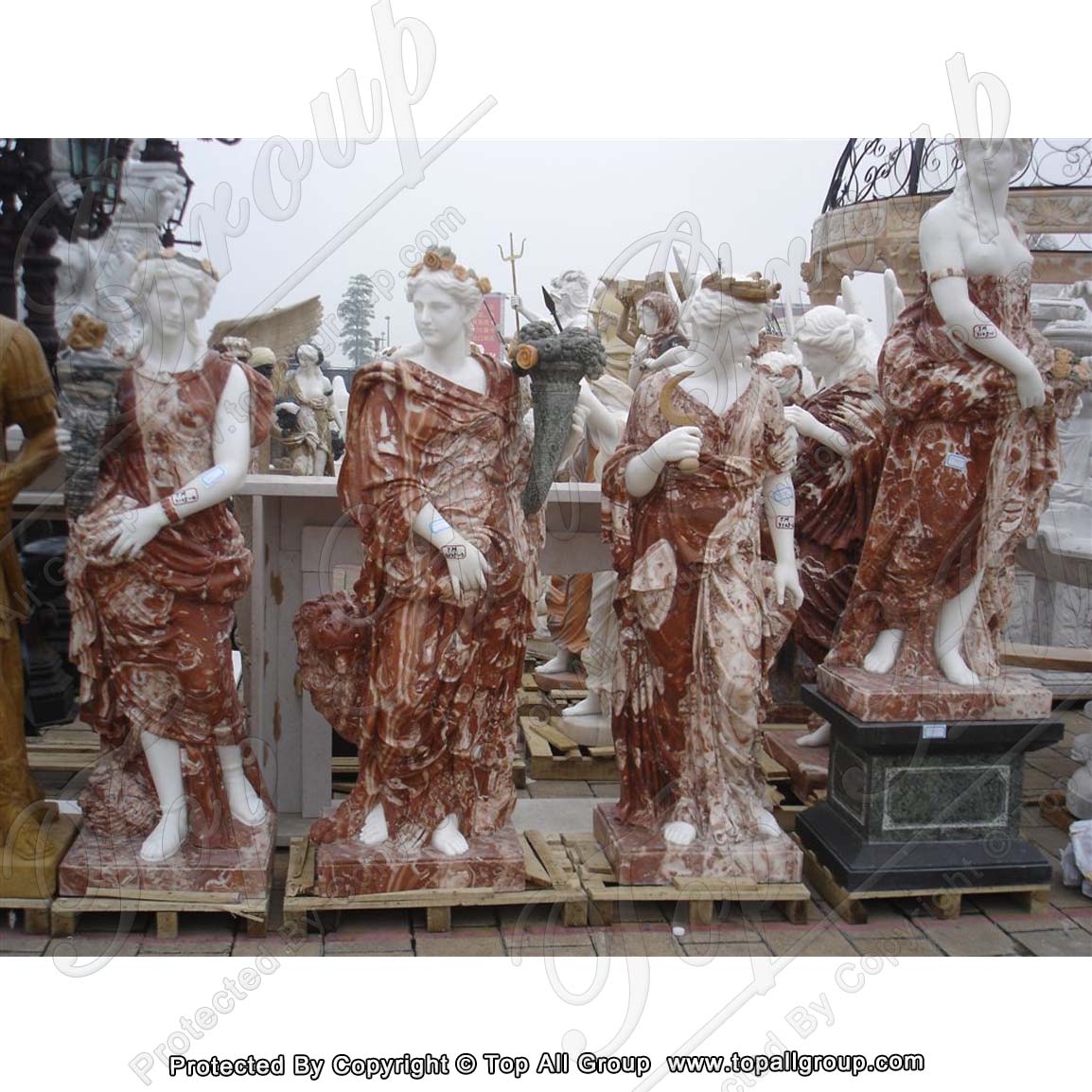 Colorful marble four season sculpture for garden TPFSS-006 Featured Image