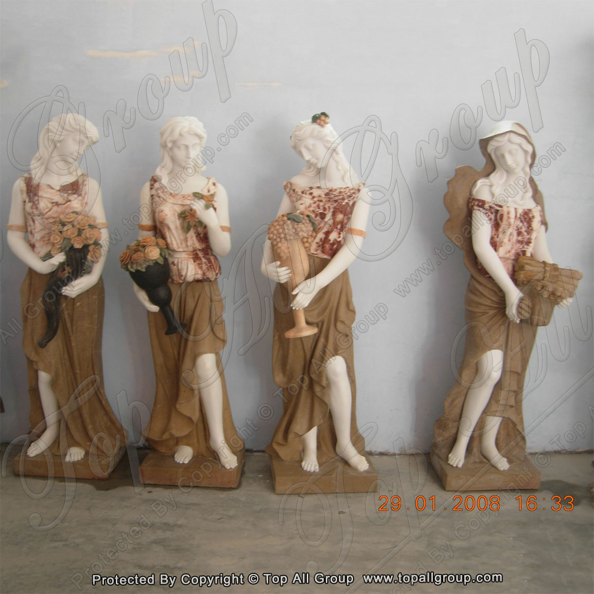 High Quality Stone Carving -
 Colorful marble life size four season marble sculpture TPFSS-024 – Top All Group