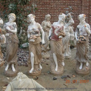 Green marble women four season sculpture for garden TPFSS-031