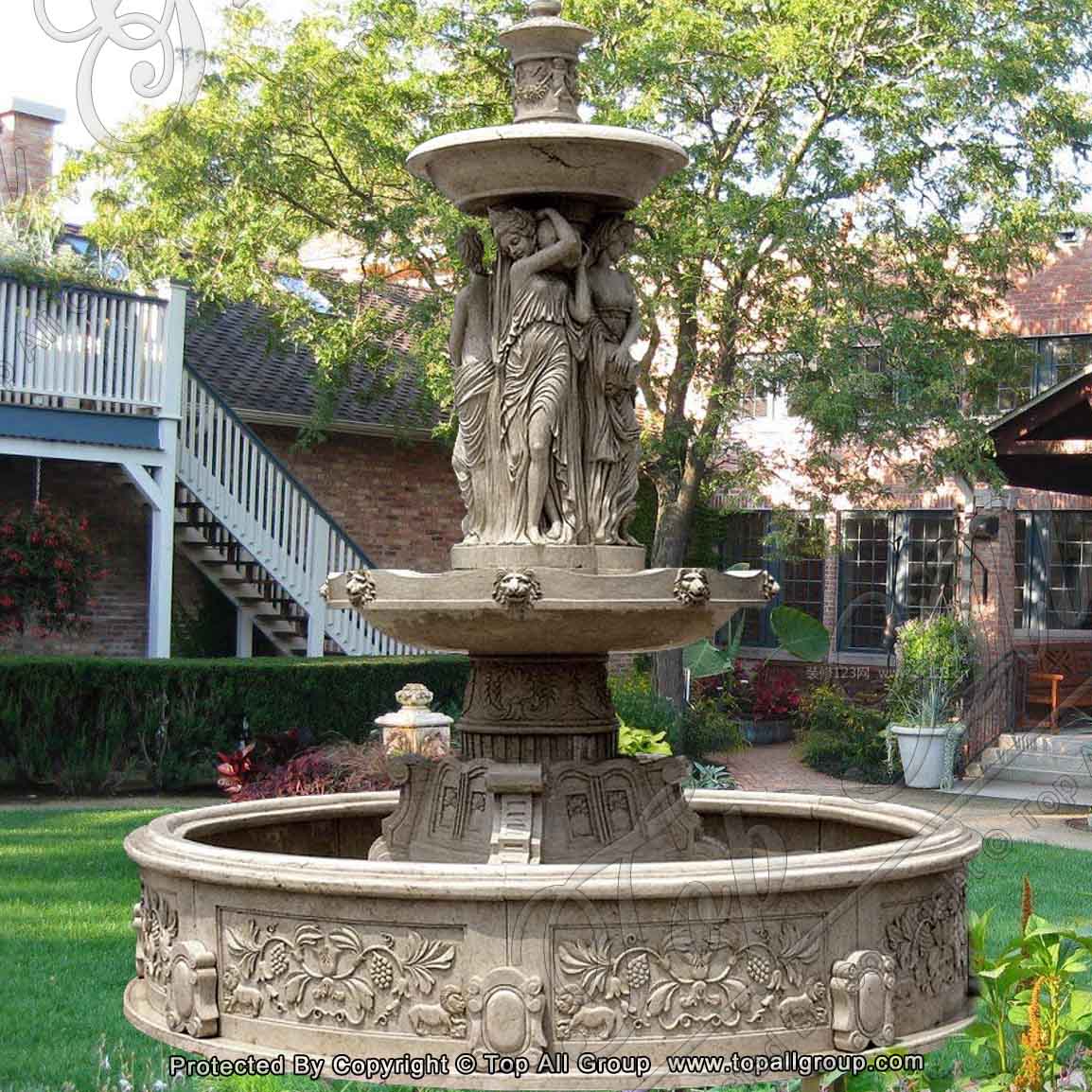 Cream Marble Garden Fountain