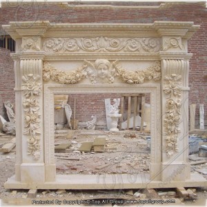 Simple style nature marble fireplace mantel TAFM-048
