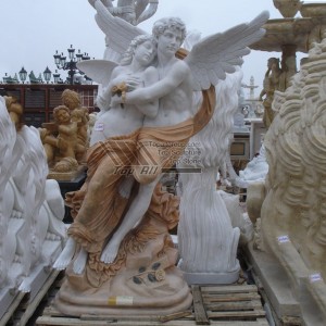 Cupid yokhala ndi Psyshe Marble Sculpture TSAS-006