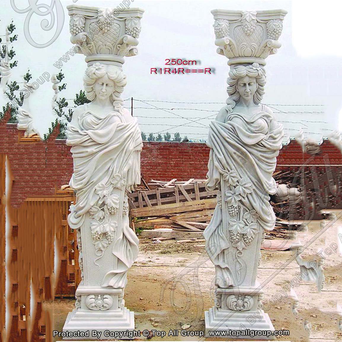 Custom Made European style Woman Statue Column