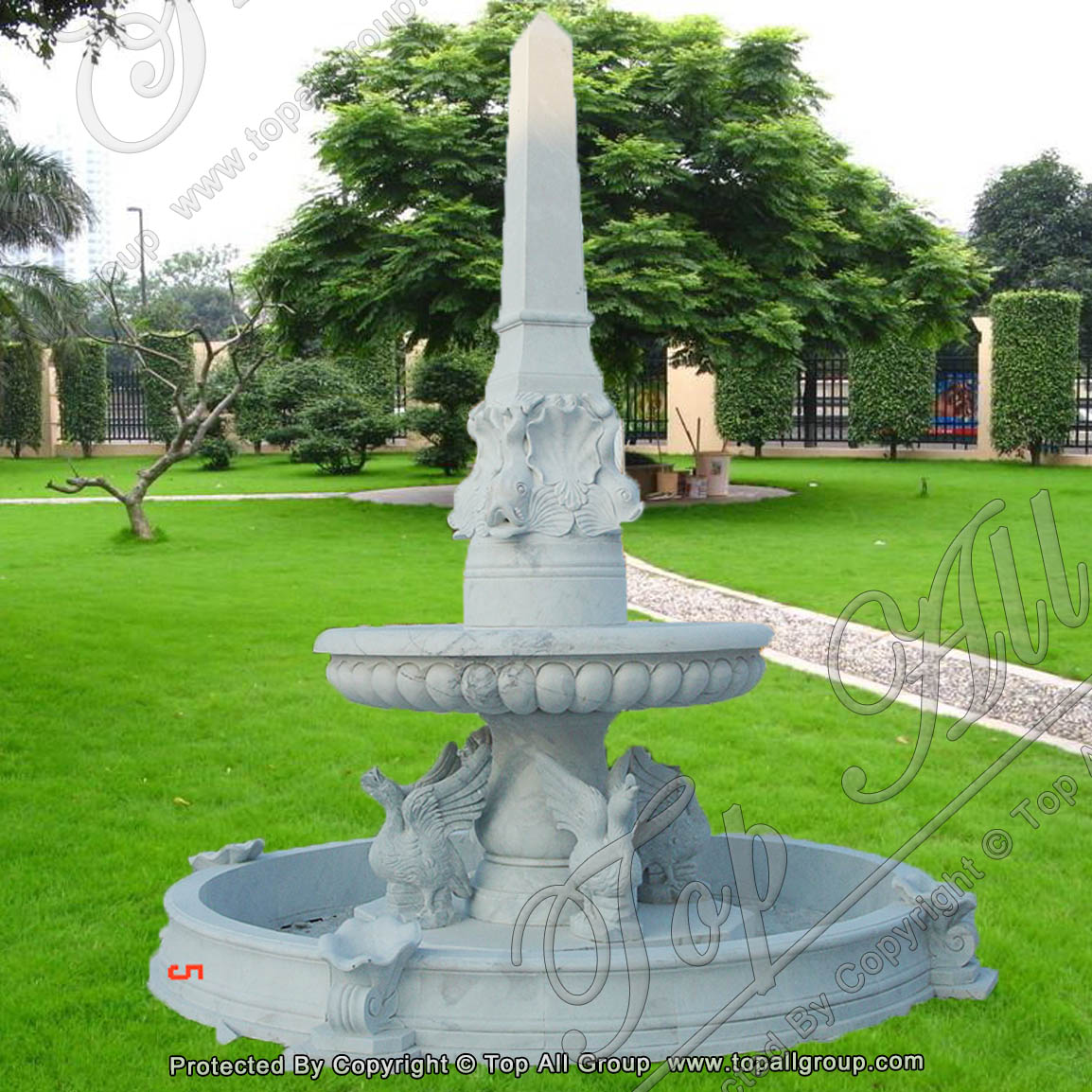 Custome Made White Marble Fountain