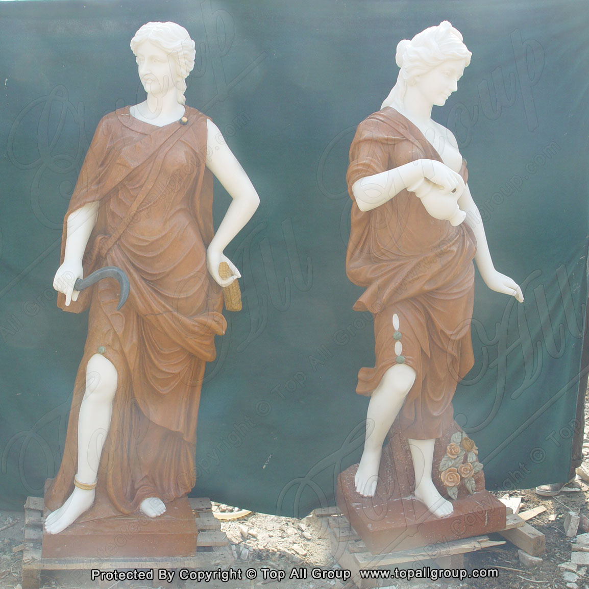 Reliable Supplier Bathroom Vanity -
 Customized natural marble Four Seasons Goddess statue TPFSS-043 – Top All Group