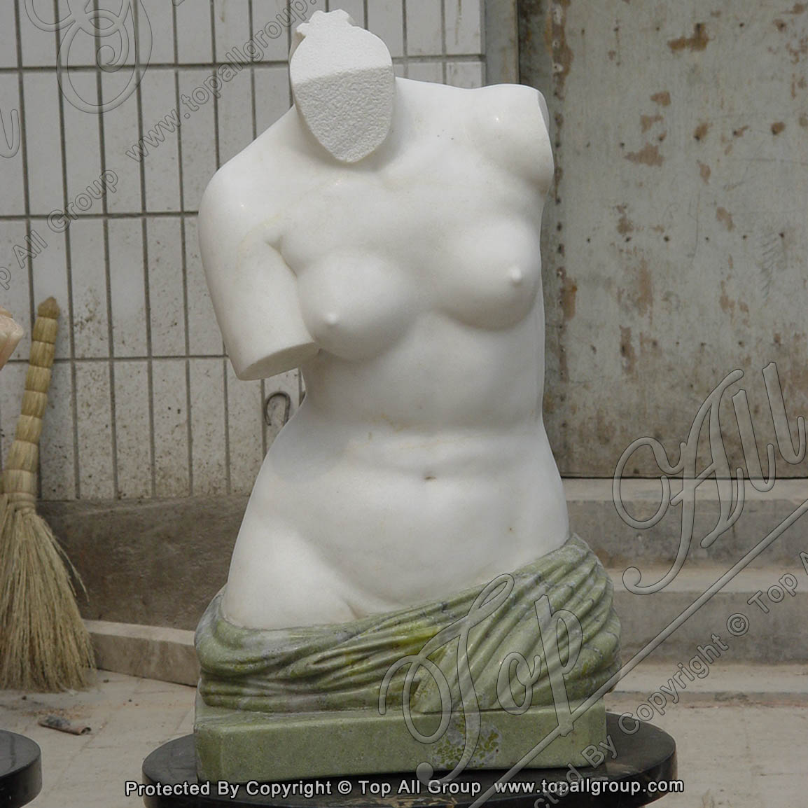 Customized service available marble nude woman bust statue