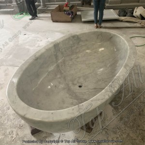 Egg Plus White Marble Free Standing Bathtub TABT-036