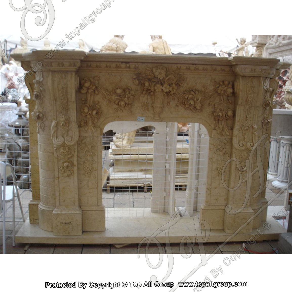 Electric marble fire place frame