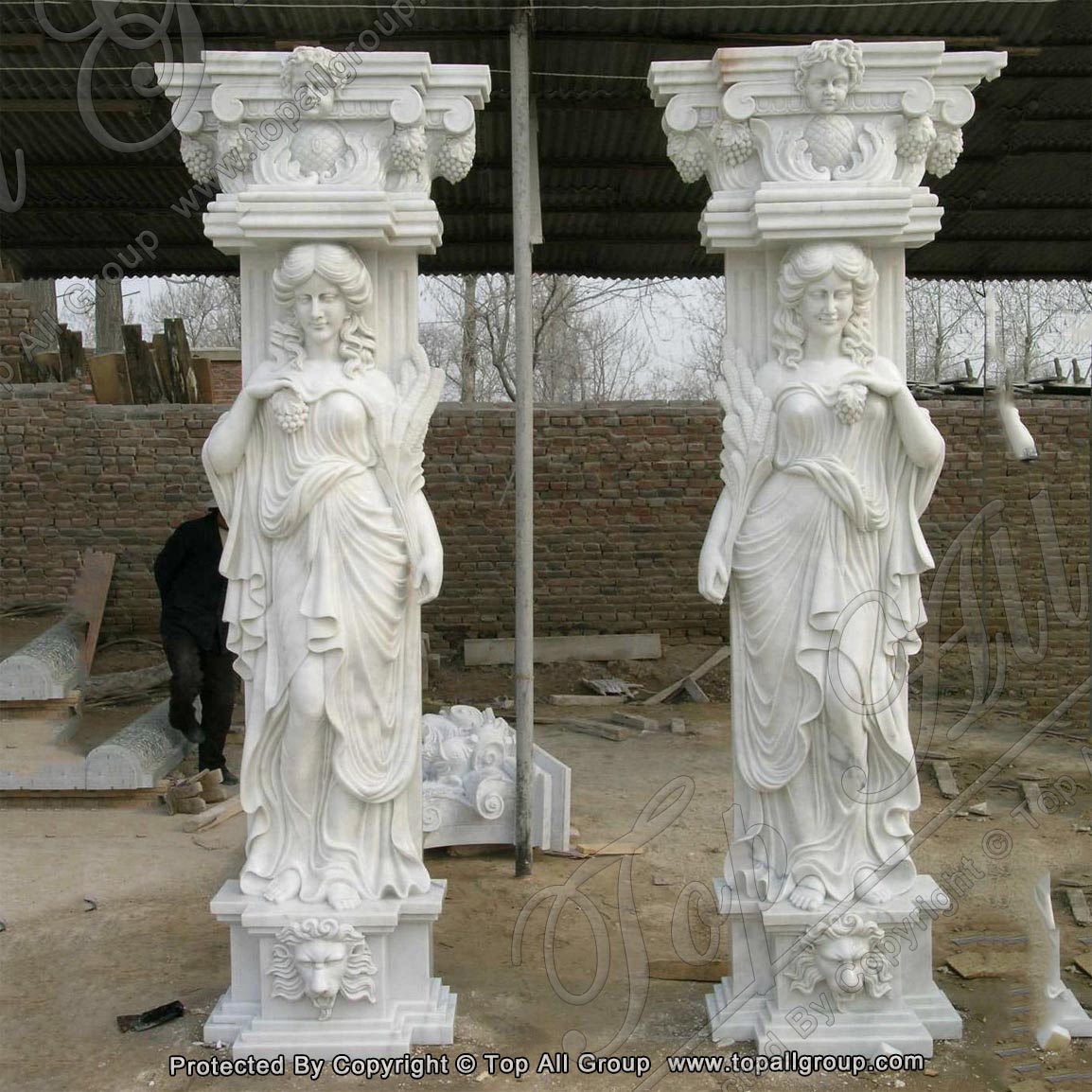 European style women marble column