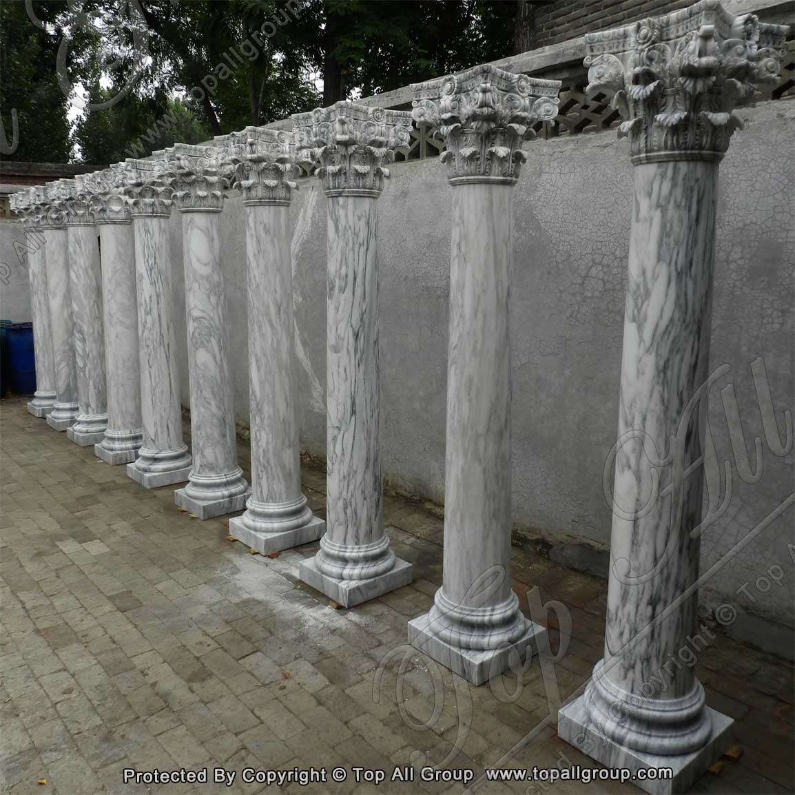 Factory directly carved marble column