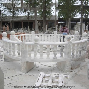 Flower Carved Marble Garden Furniture Outdoor Stone Bench TAMB-009