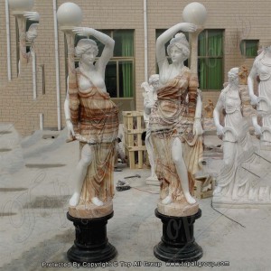 Dekorasyon sa Tanaman Antique Marble Lady Lamp Statues TALP-001