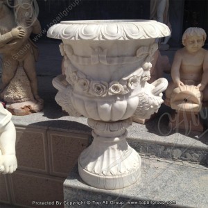 Garden Ornament Type Outdoor Marble Flower Pot TAFV-041