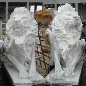 Garden White marble lion Statue TAAS-007