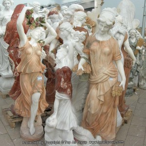 Garden decoration handmade life size The goddess of the four seasons stone marble TPFSS-040