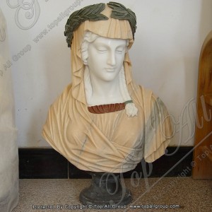 Girl Marble Bust Statue Head Sculpture TABS-020
