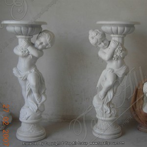 Graden marble flowerpot with baby statue TAFV-019