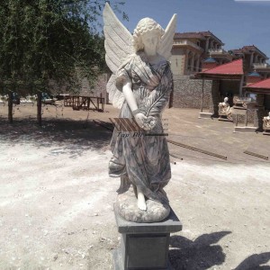 Green Marble Angel Statue ine Base-025