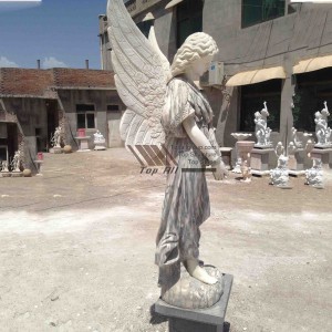 Green Marble Angel Statue with Base-025