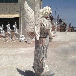 Green Marmor Angelum Statue cum Base-025