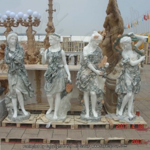 Green marble life size four season sculpture TPFSS-008