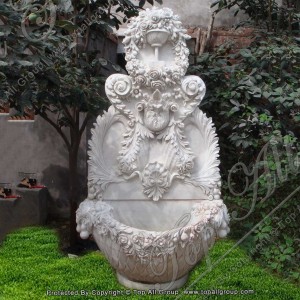 Hand Carved Flower Marble Wall Fountain TAGF-78