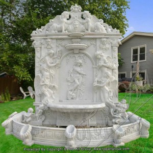 Hand Carved Nature White Marble Wall Fountain TAGF-89