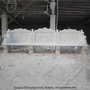 Hand Carved Stone Bench For Garden TAMB-010