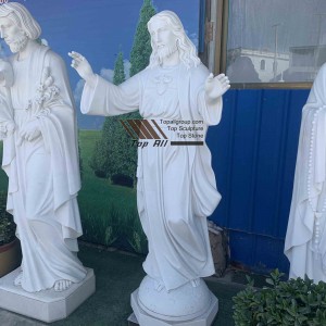 Handsnidad välkomnande jesus marmorstaty 72 naturlig storlek TARS025