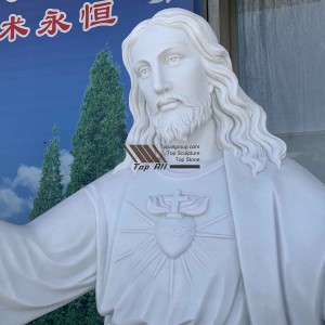 Hand carved welcoming jesus marble statue 72 life size TARS025