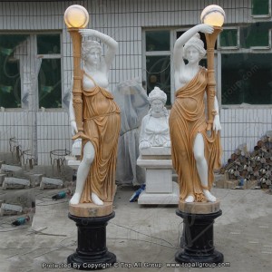 Lampu hias buatan tangan patung marmer dengan lampu TALP-005