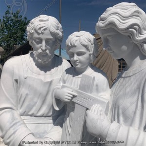Tượng Thánh Gia Đức Mẹ Mary Joseph và Chúa Giêsu Hài Đồng bằng đá cẩm thạch TARS037