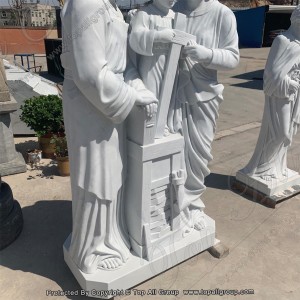 Heilige familie van Maria Jozef en baby Jezus marmeren standbeeld TARS037