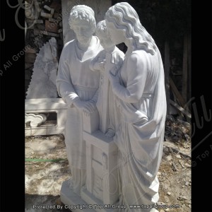 Holy Family religious marble sculpture TARS042