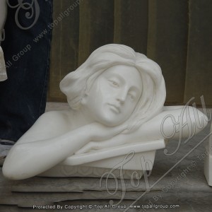 Home Decoration Carving Stone Girl Bust Statue Tabs-L62