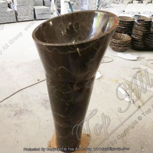 Horn Type Brown Marble Washing Basin TASS-048