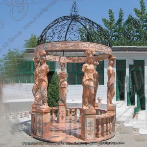 Iron roof with marble statue gazebo TAGG-031