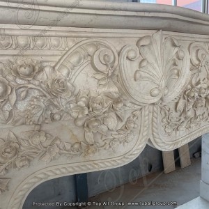 Italyen fè mete pòtre Marble estati Mantel chemine Surround branka pou pote TAFM-012