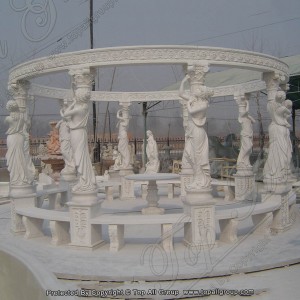 Gardd Fawr Rownd Gazebo Cerflun Marble Cerflun Pafiliwn TAGG-040