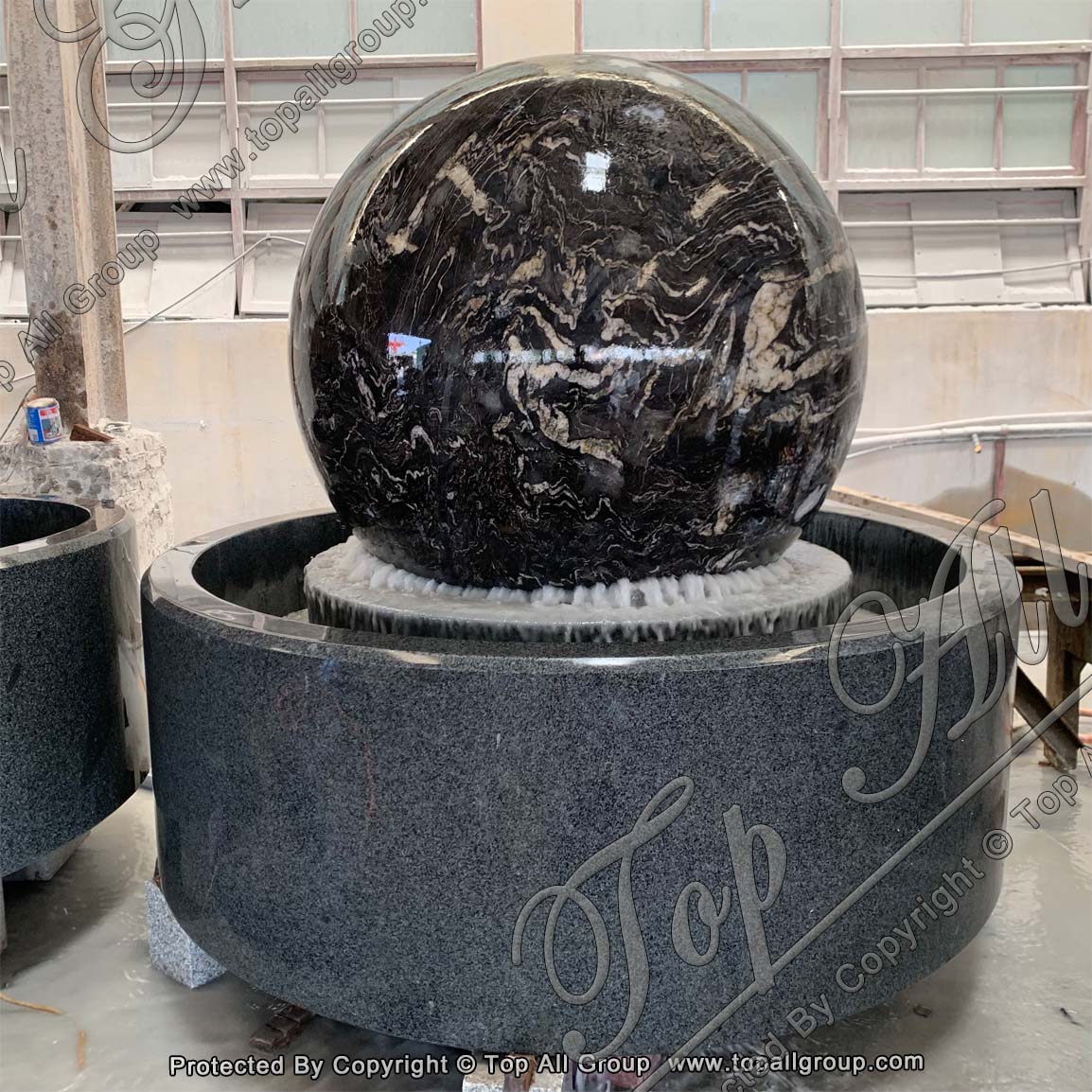 Large Stone Floating Ball Fountain
