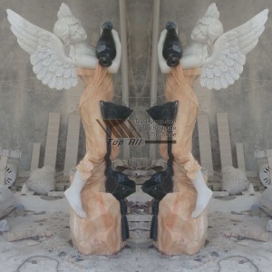 Hot-selling Artificial Stone Kitchen Sinks - Life Size Angel Marble Statue with flower vase TSAS-009 – Top All Group