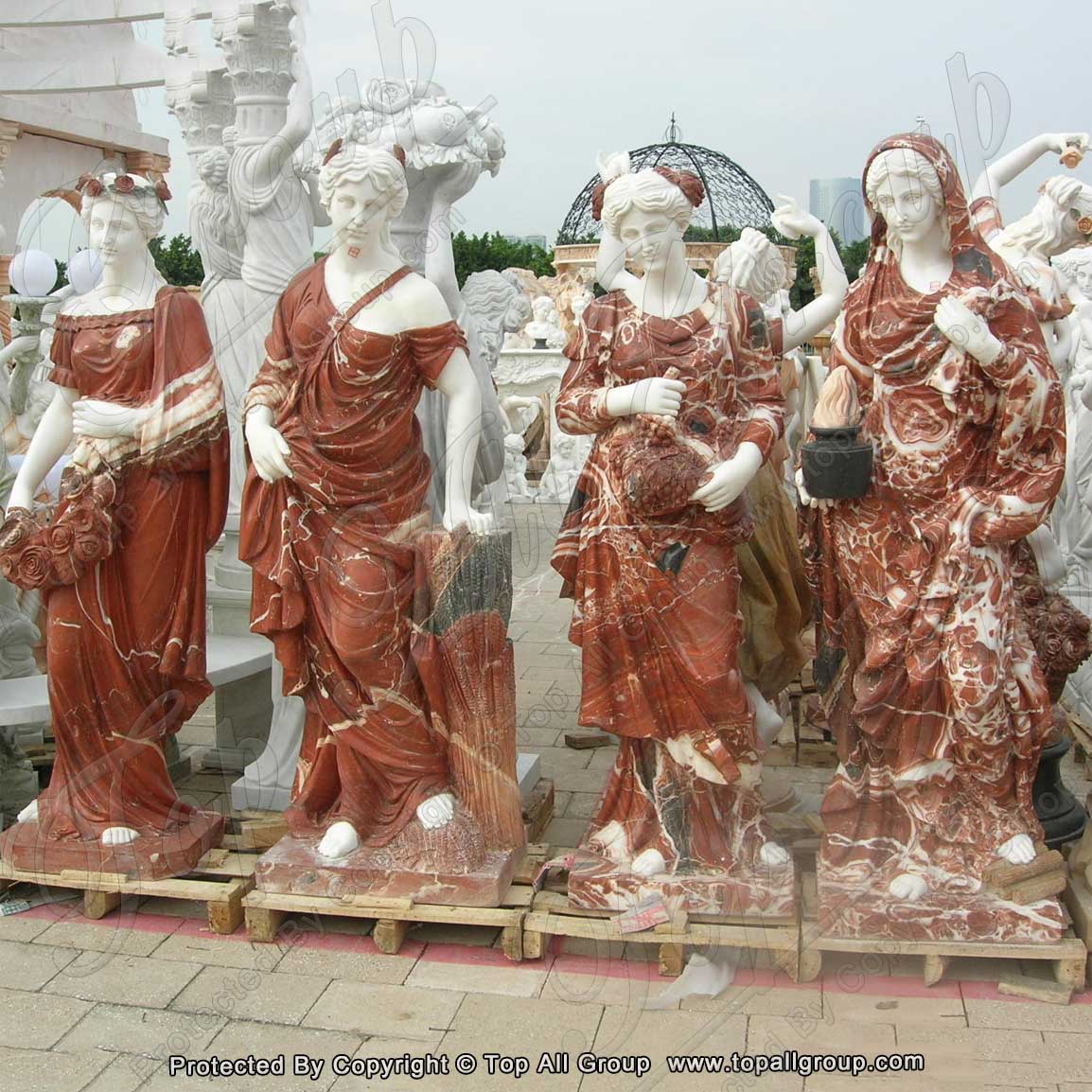 Life Size Garden Natural Marble Four Season Statues
