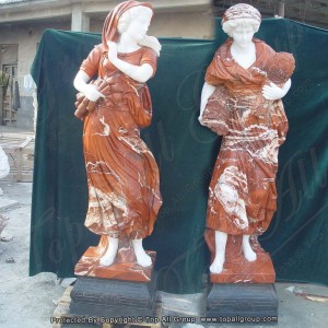 Luonnonkokoinen naisten neljän vuodenajan marmoriveistos puutarhaan TPFSS-030