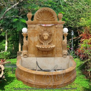 Fuente de pared de mármol con cabeza de león TAGF-63