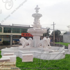 Lion sculpture marble water fountain TAGF-15