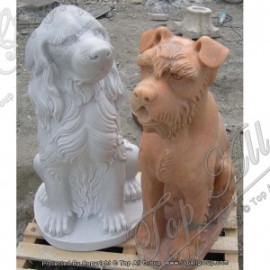 Marble Animal Statue Dog Sculpture Para sa Hardin TAAS-037