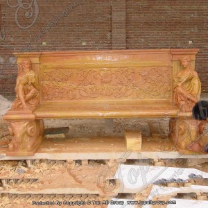 Benche ea Marble Garden Bench Outdoor Marble Bench ea Antique Letsoho le betliloeng Benche TAMB-024