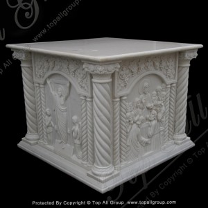 Altar religiós de marbre amb columnes dissenys TARS040